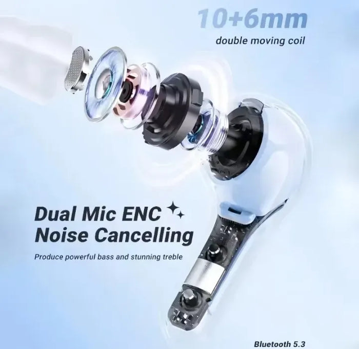 Ultrapods Air39 Wireless Earbuds – Bluetooth 5.3 | Heavy Bass Stereo • Noise Reduction • Waterproof Sports Pods with LED Battery Display & Mic